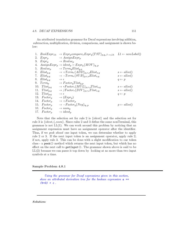 Compiler Design: Theory, Tools, and Examples - Page 151